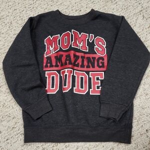 Mom's Amazing Dude Kids Sweatshirt - Black and Red